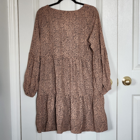 Handmade Floaty Polka Dot Leppard Print Mini Dress - Picture 3 of 4